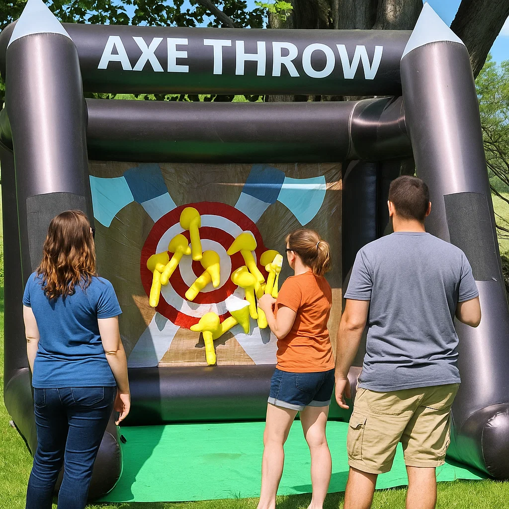 Inflatable axe throwing event rental for church events