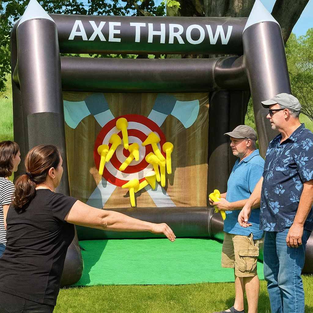 Inflatable axe throwing rental for team-building