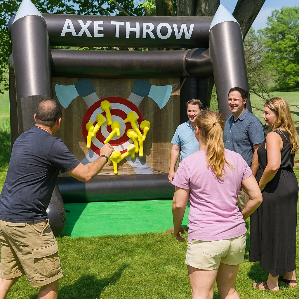 with two throwing lanes; photo-friendly event setup.