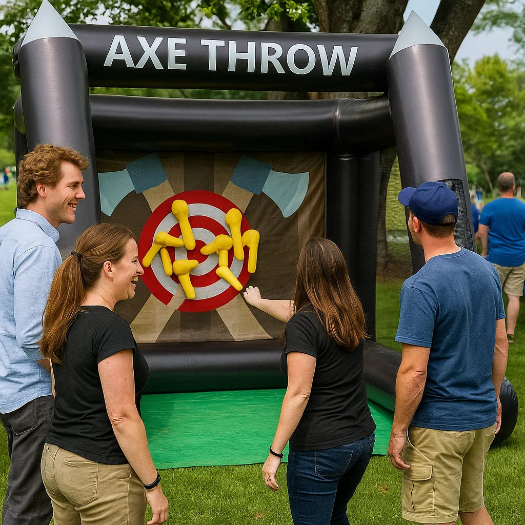 Interactive inflatable axe throwing rental for block parties