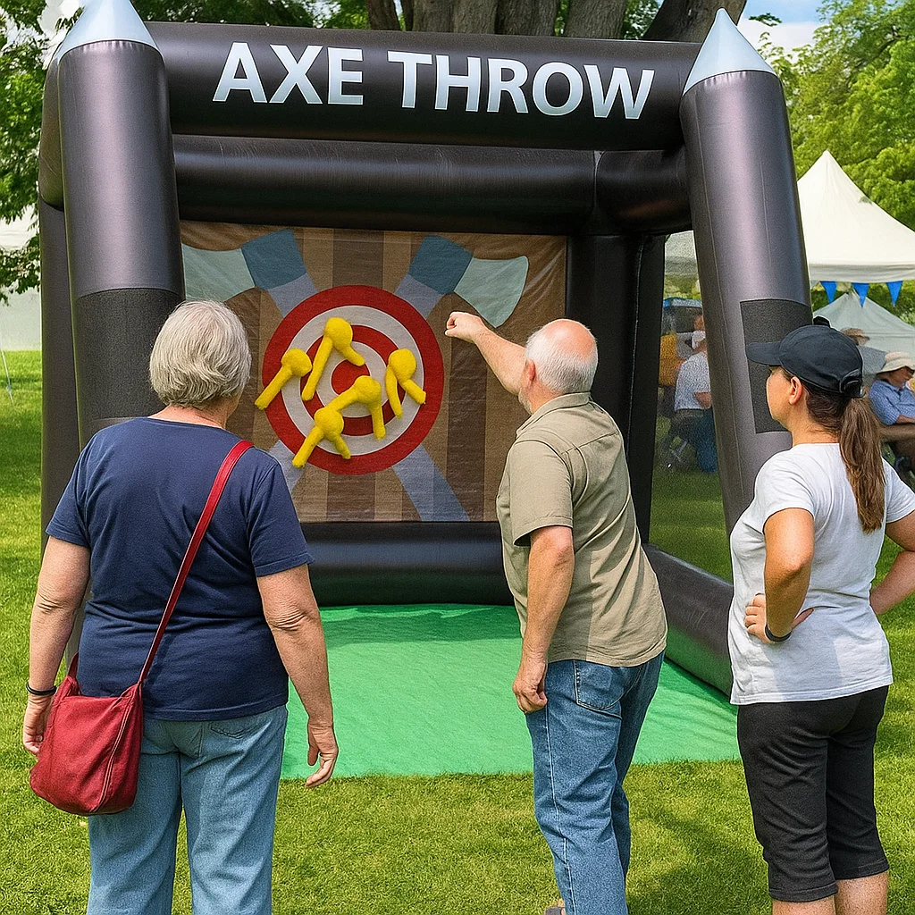 Inflatable axe throwing game rental for fundraisers