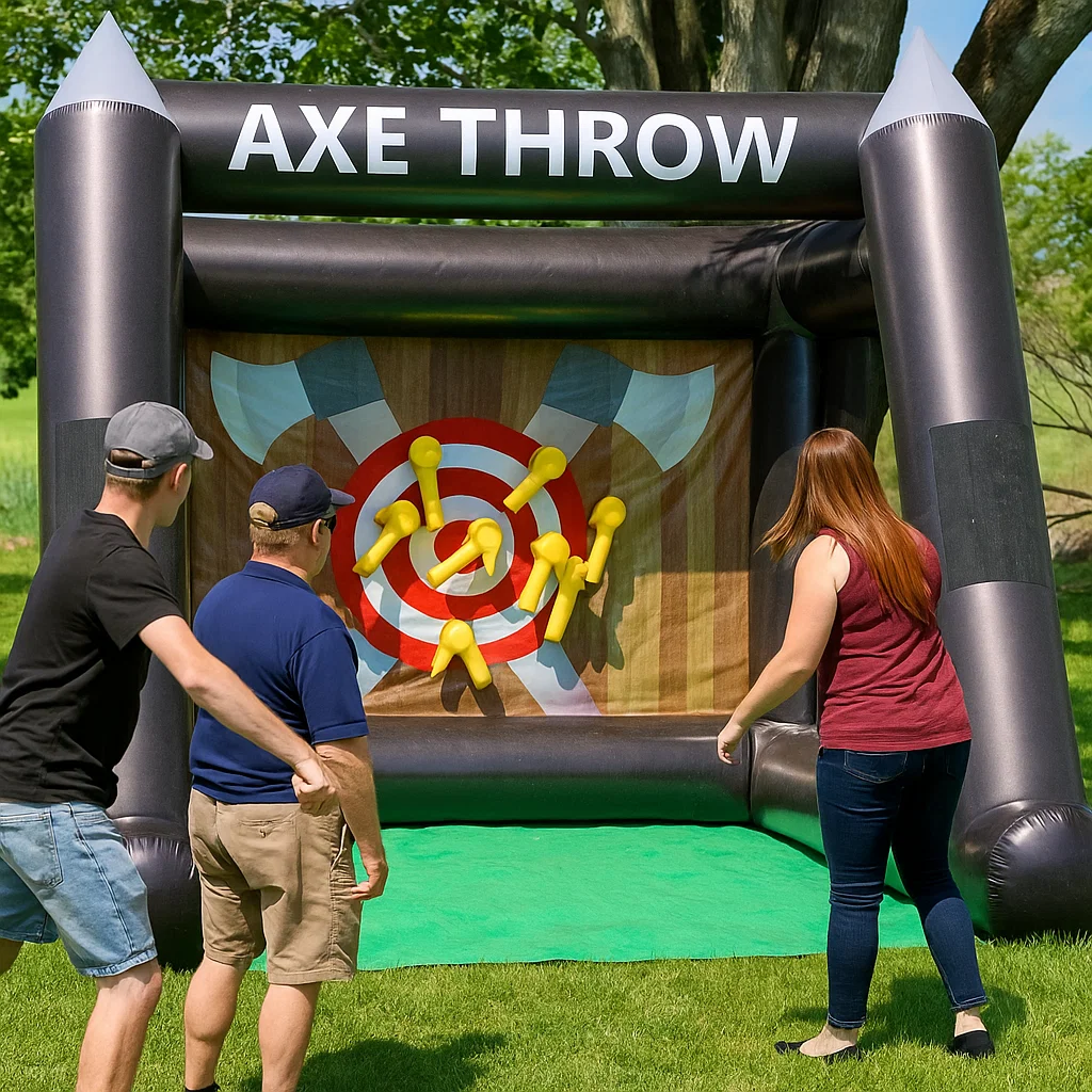 Inflatable axe throwing rental for school carnivals