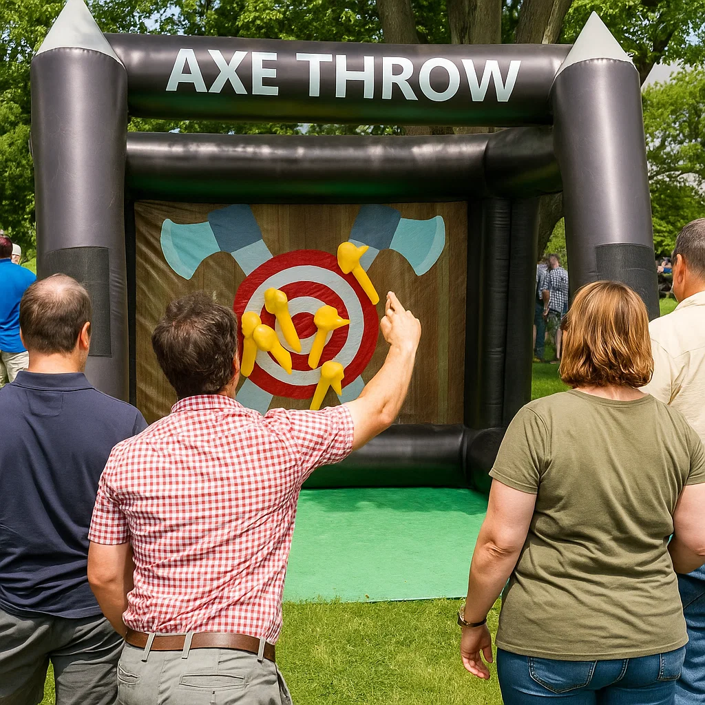 with queuing space and stanchions; simple rules and fast rotation.