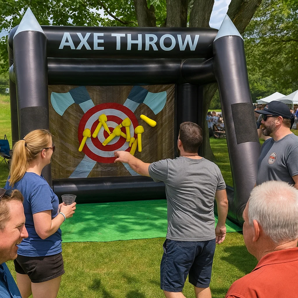 Inflatable axe throwing game rental for church events