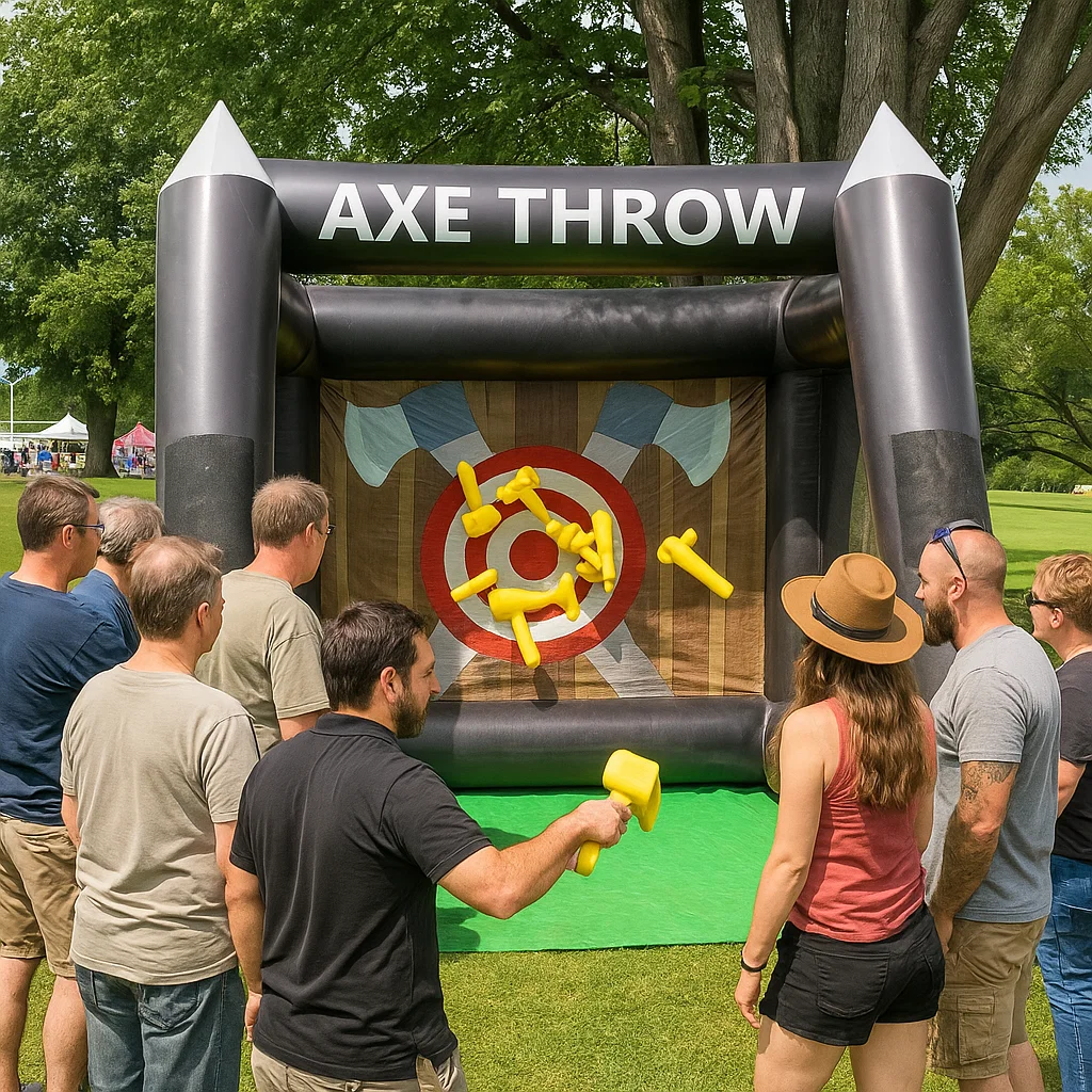 Inflatable axe throwing rental for parties and events