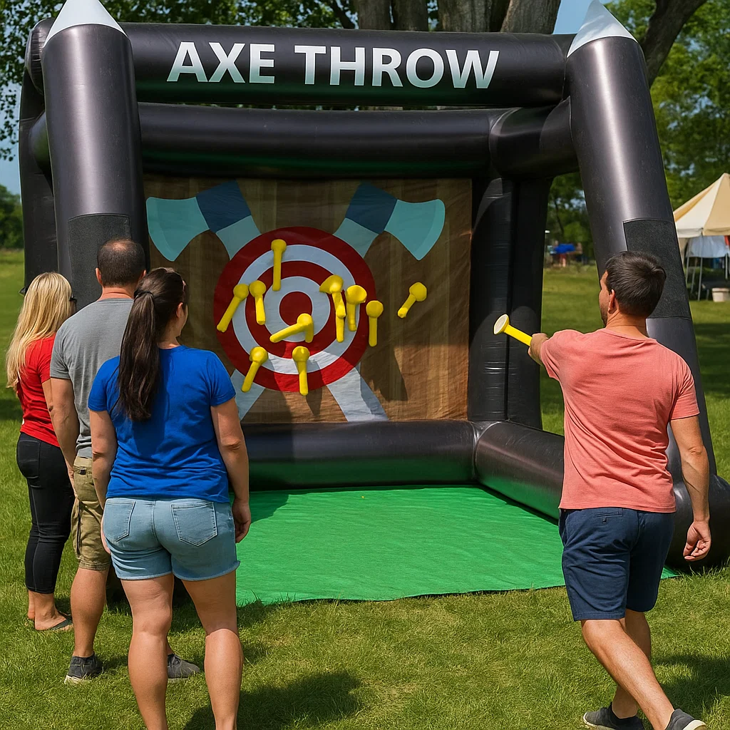 with queuing space and stanchions; fun and safe for all ages.