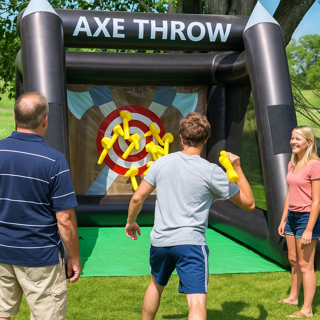 Inflatable axe throwing rental for field days