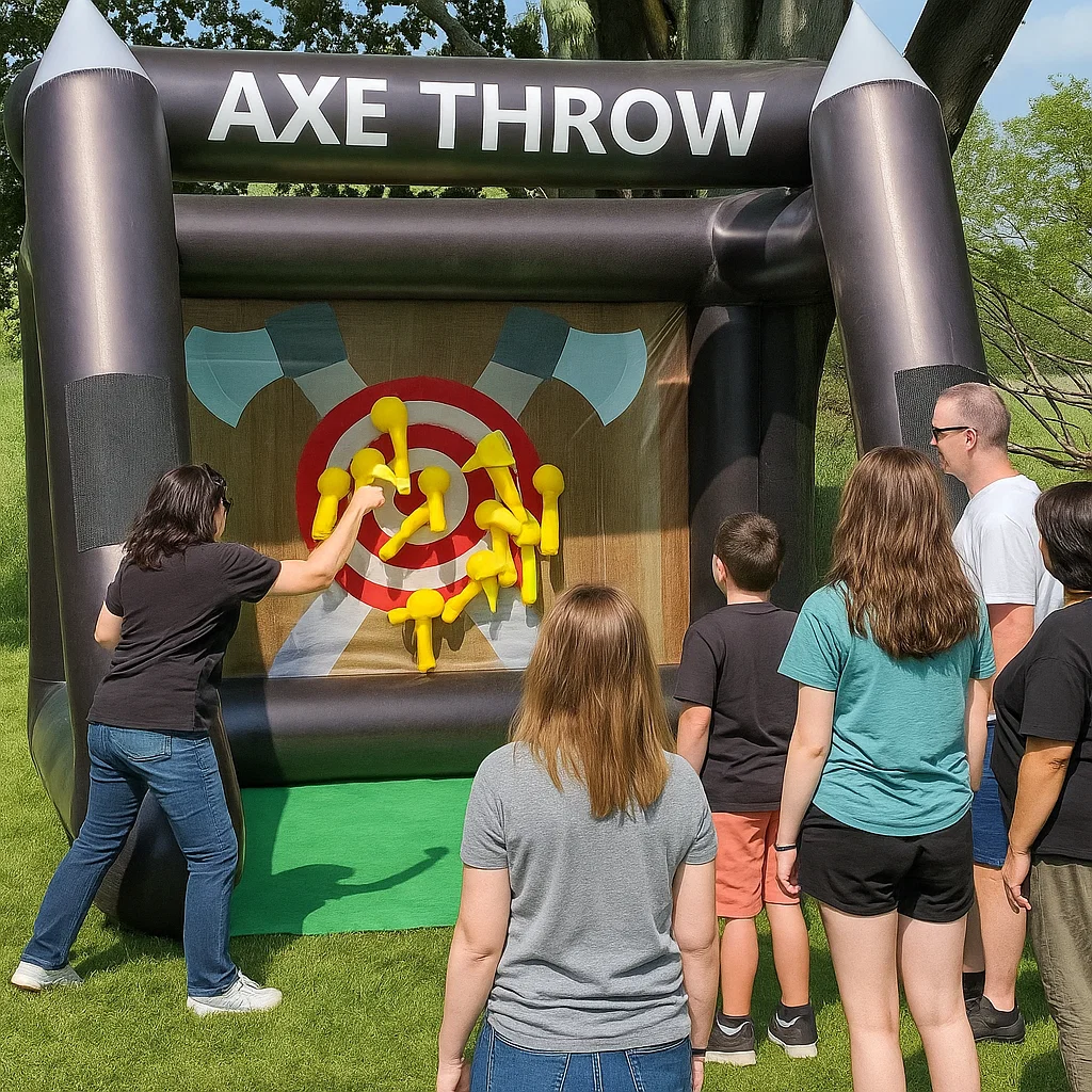 Inflatable axe throwing rental for church events