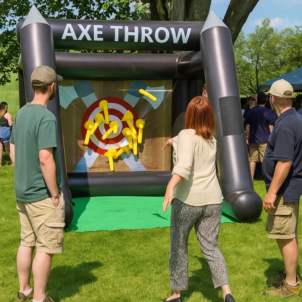 Inflatable axe throwing rental for birthday parties