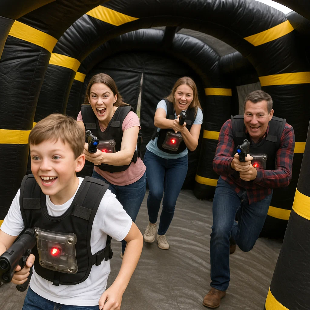 Laser tag rentals — score sensor lights up on tag
