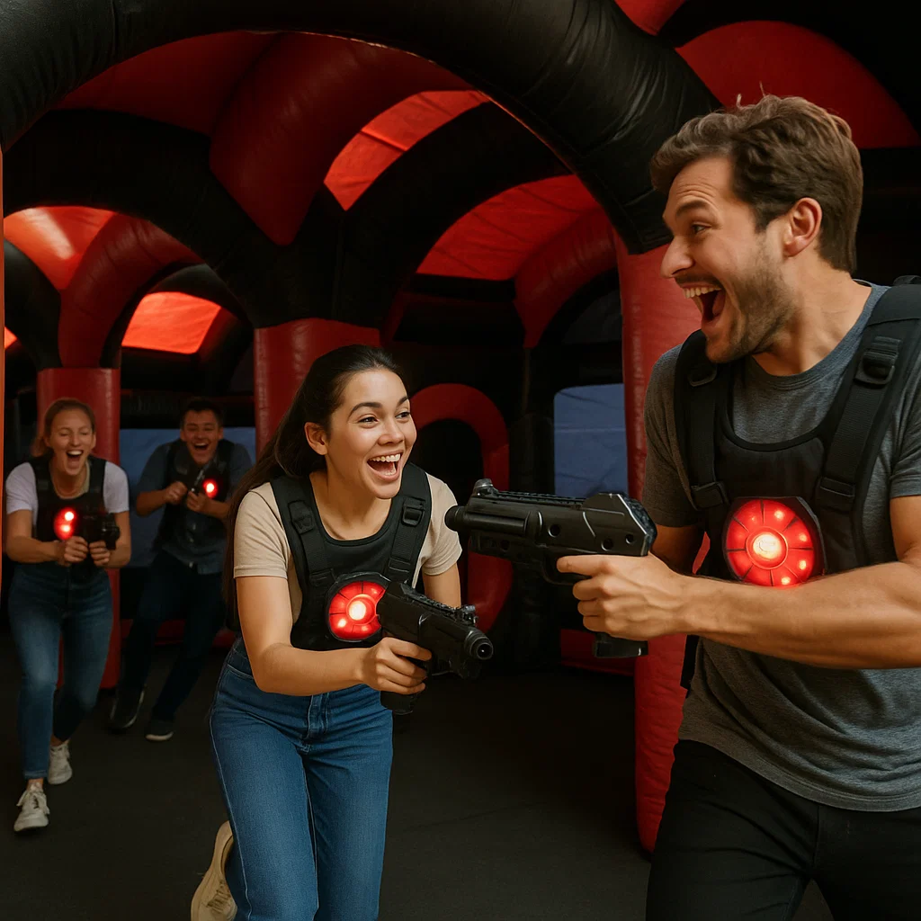 Laser tag rentals — gym court transformed into battlefield