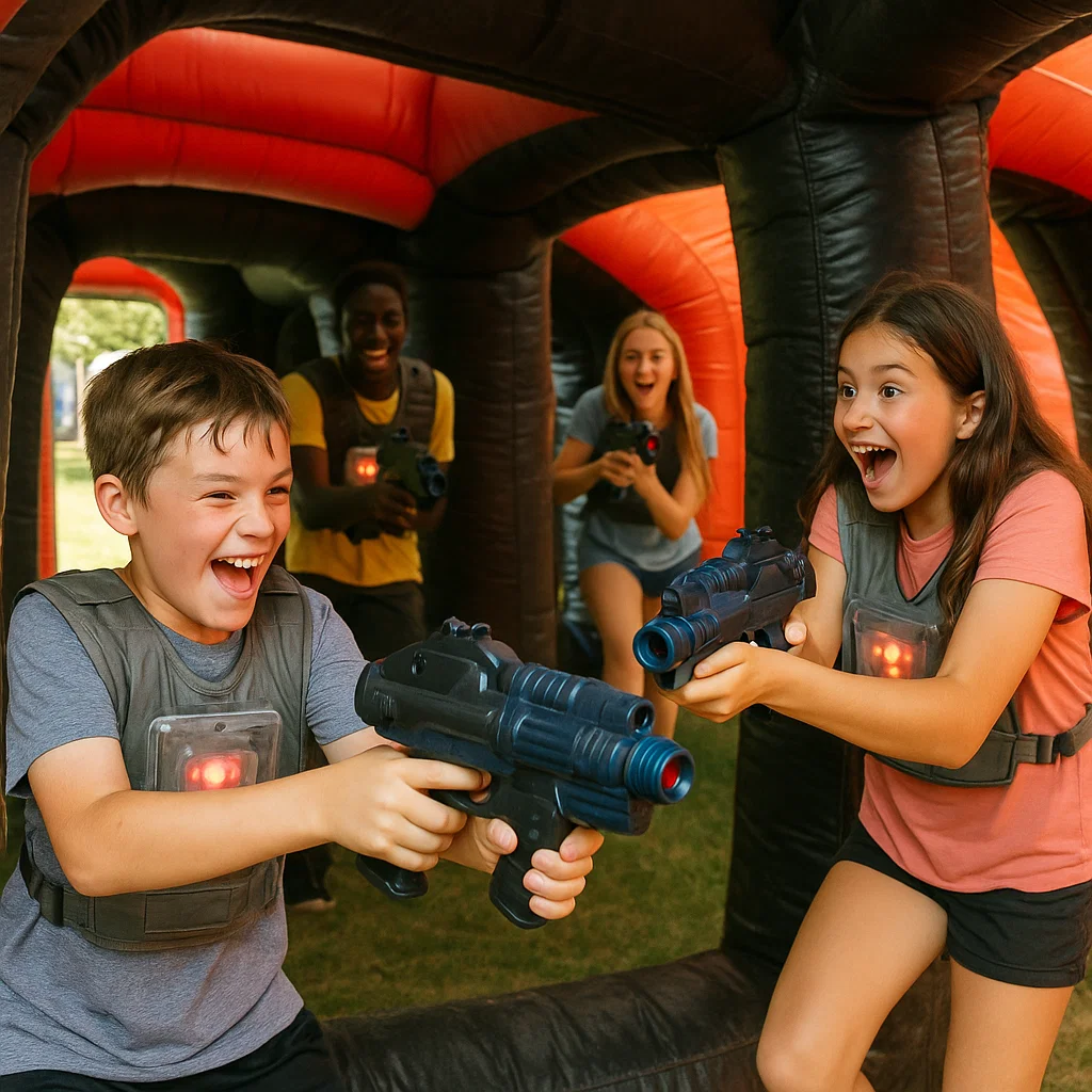 Laser tag rentals — sidestep to avoid an incoming tag