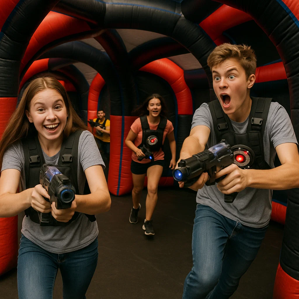 Laser tag rentals — player scanning for opponents