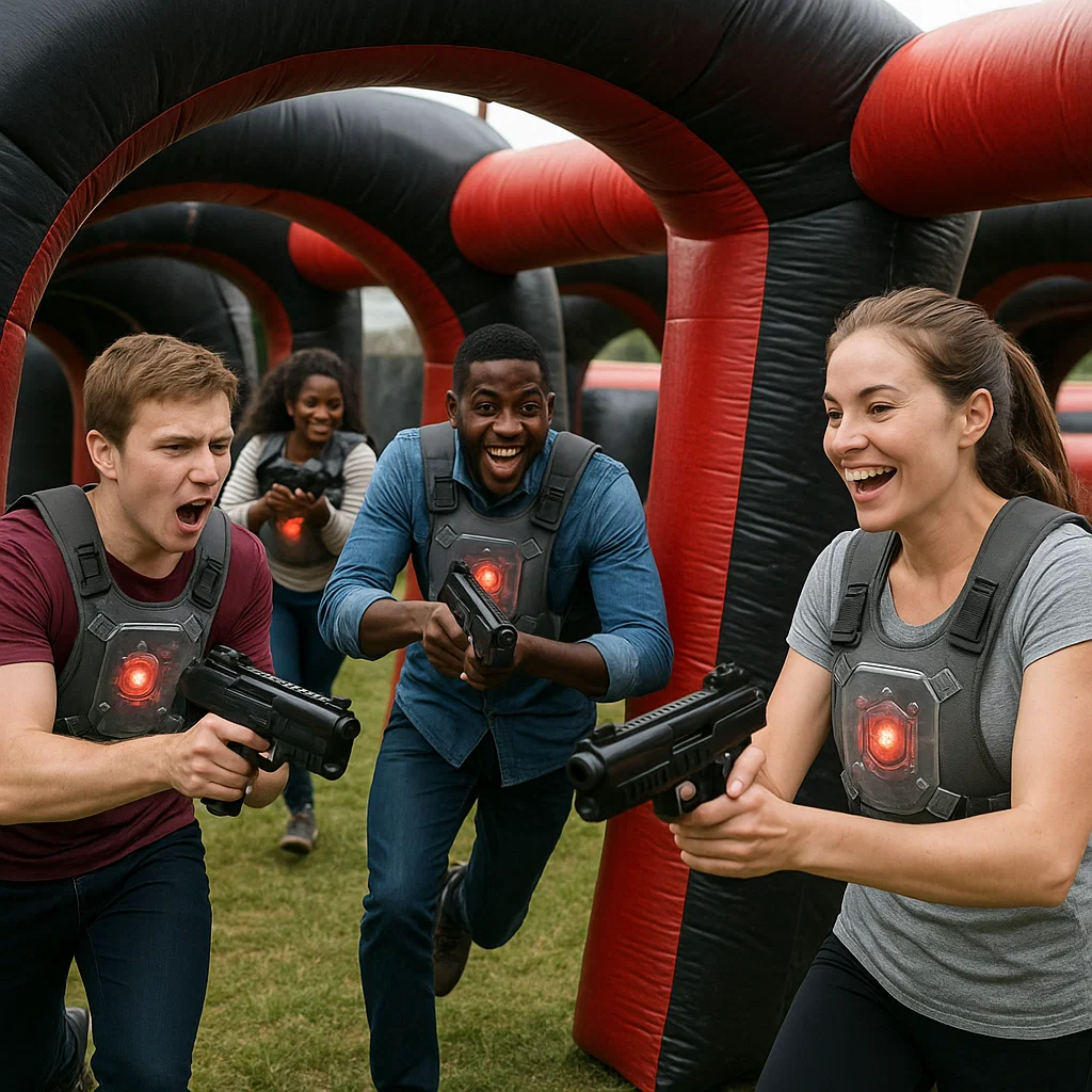 Laser tag rentals — crowd watching a championship round