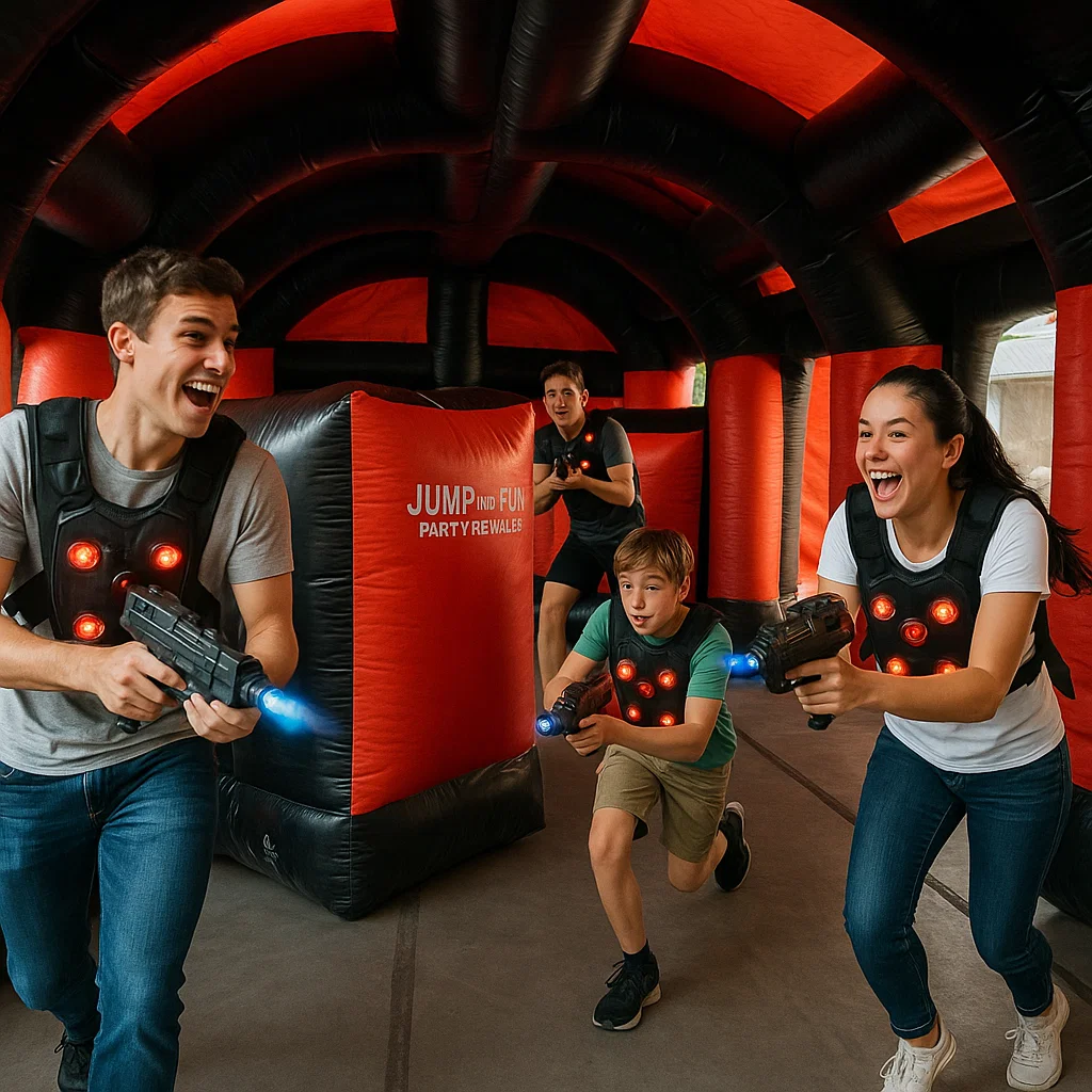 Laser tag rentals — pointing out the safe zone