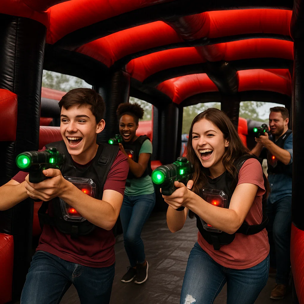 Laser tag rentals — bouncing off the respawn marker
