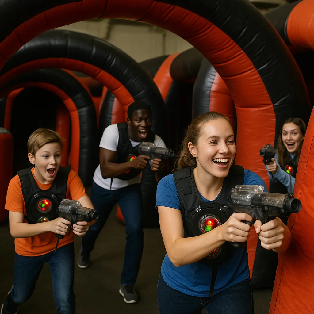 Laser tag rentals — aim steady while teammates move