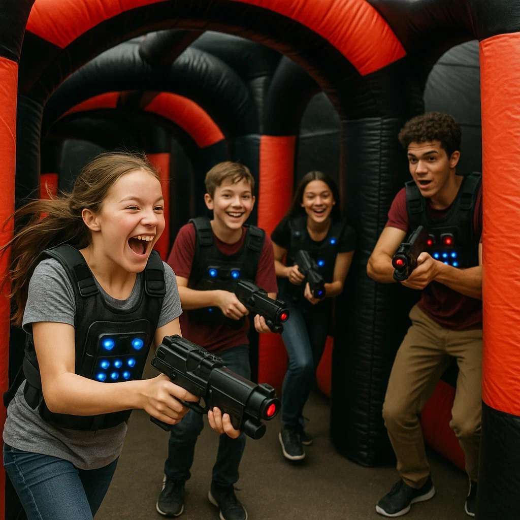 Laser tag rentals — fast jog to the respawn pad