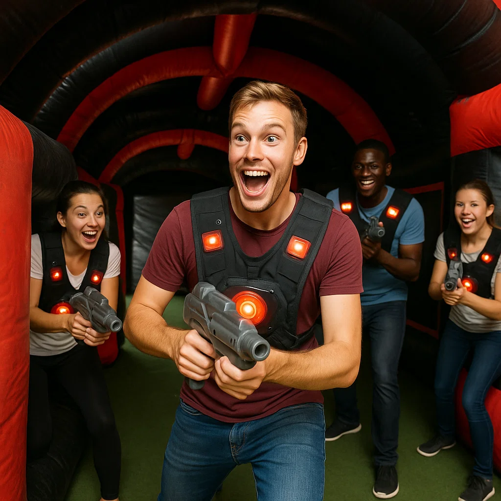 Laser tag rentals — dodge and roll to safety
