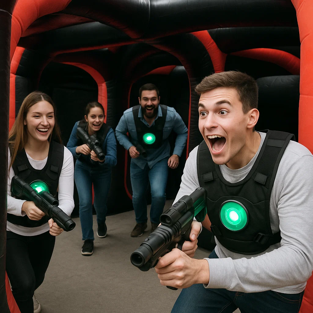Laser tag rentals — sprint finish to the base