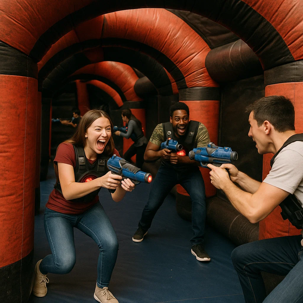 Laser tag rentals — controlled breath