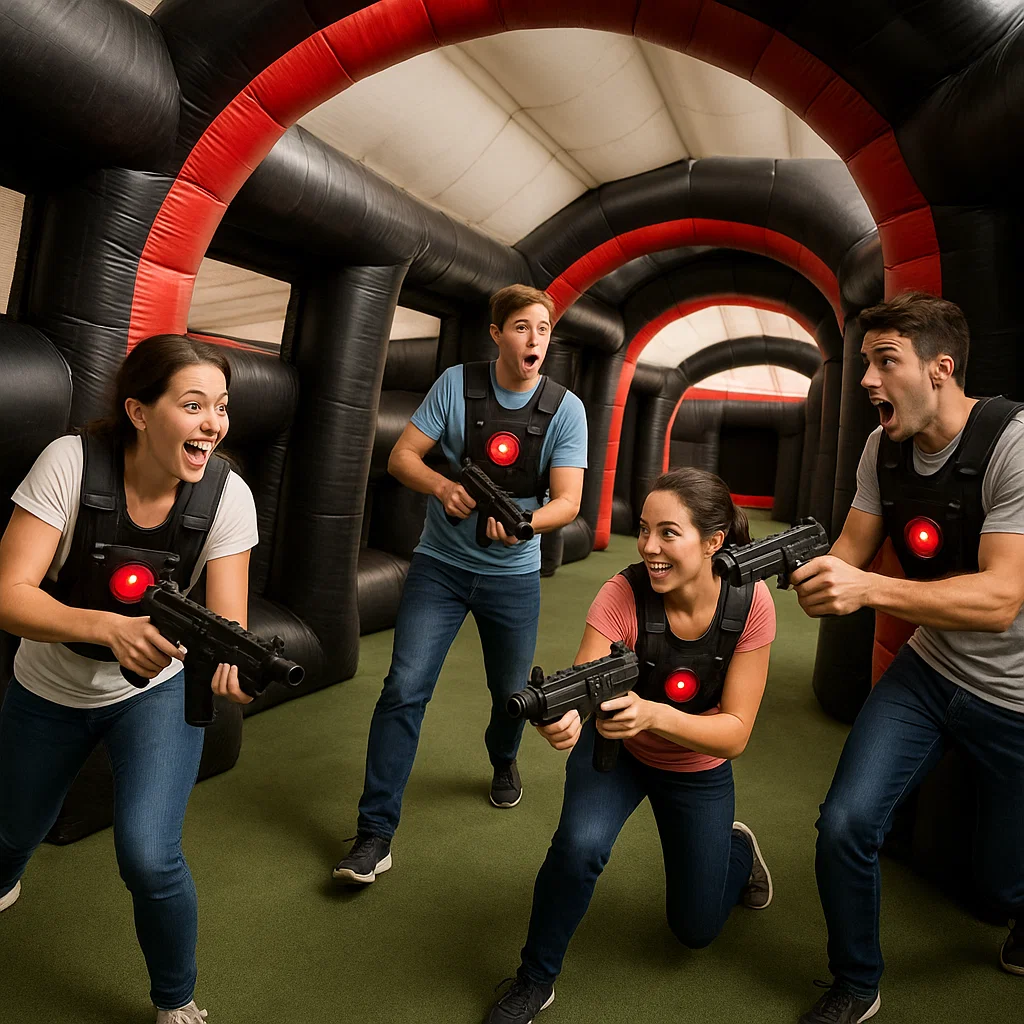 Laser tag rentals — handshake line of good sports