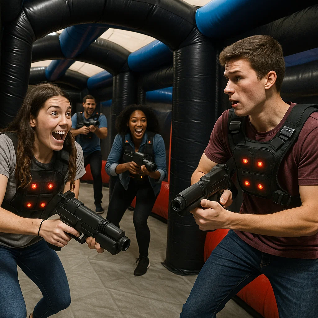 Laser tag rentals — cautious peek to tag sensor
