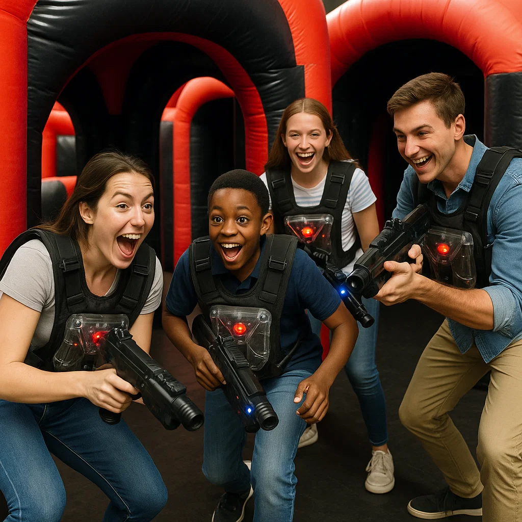 Laser tag rentals — captain calls for regroup at base