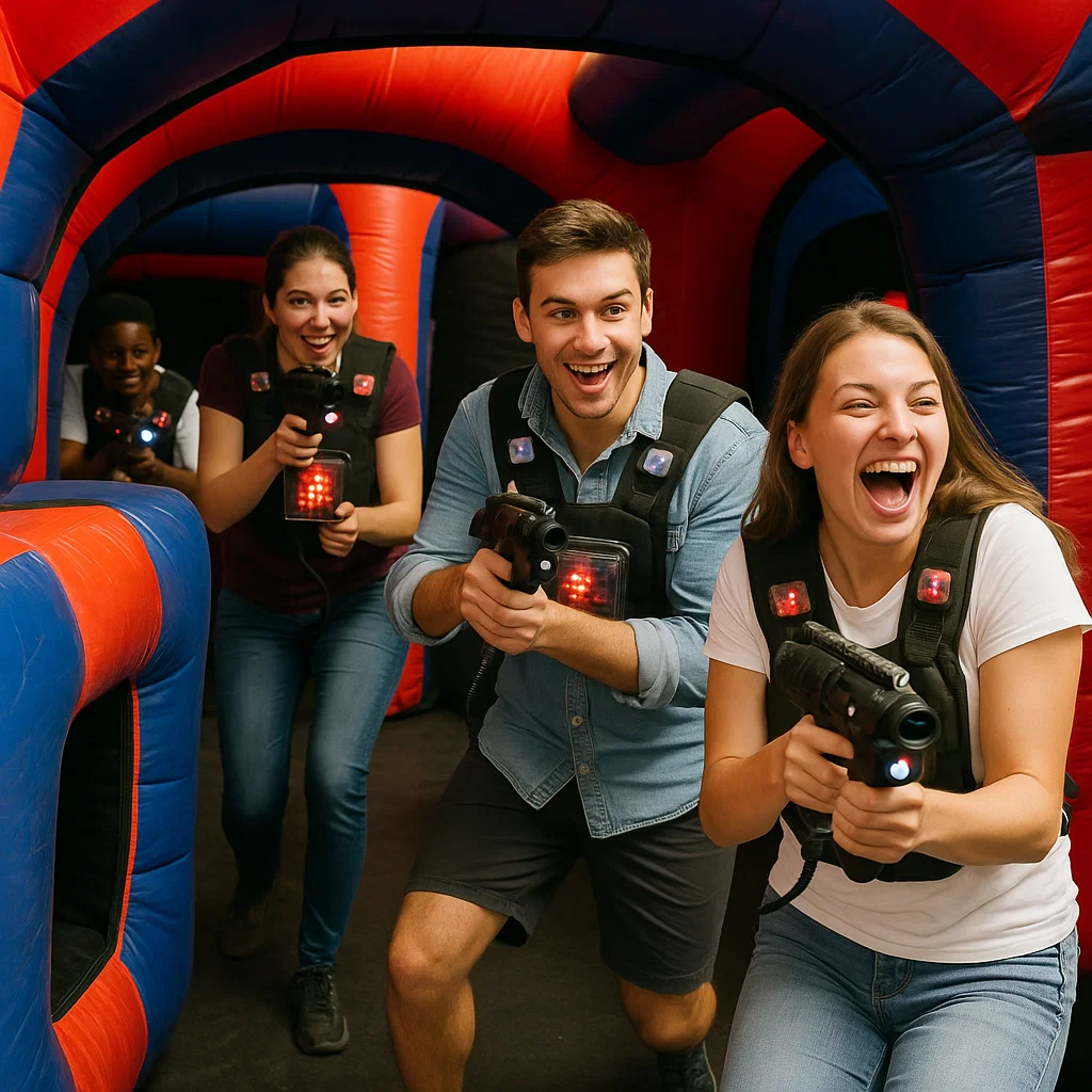 Laser tag rentals — surprise tag from behind cover