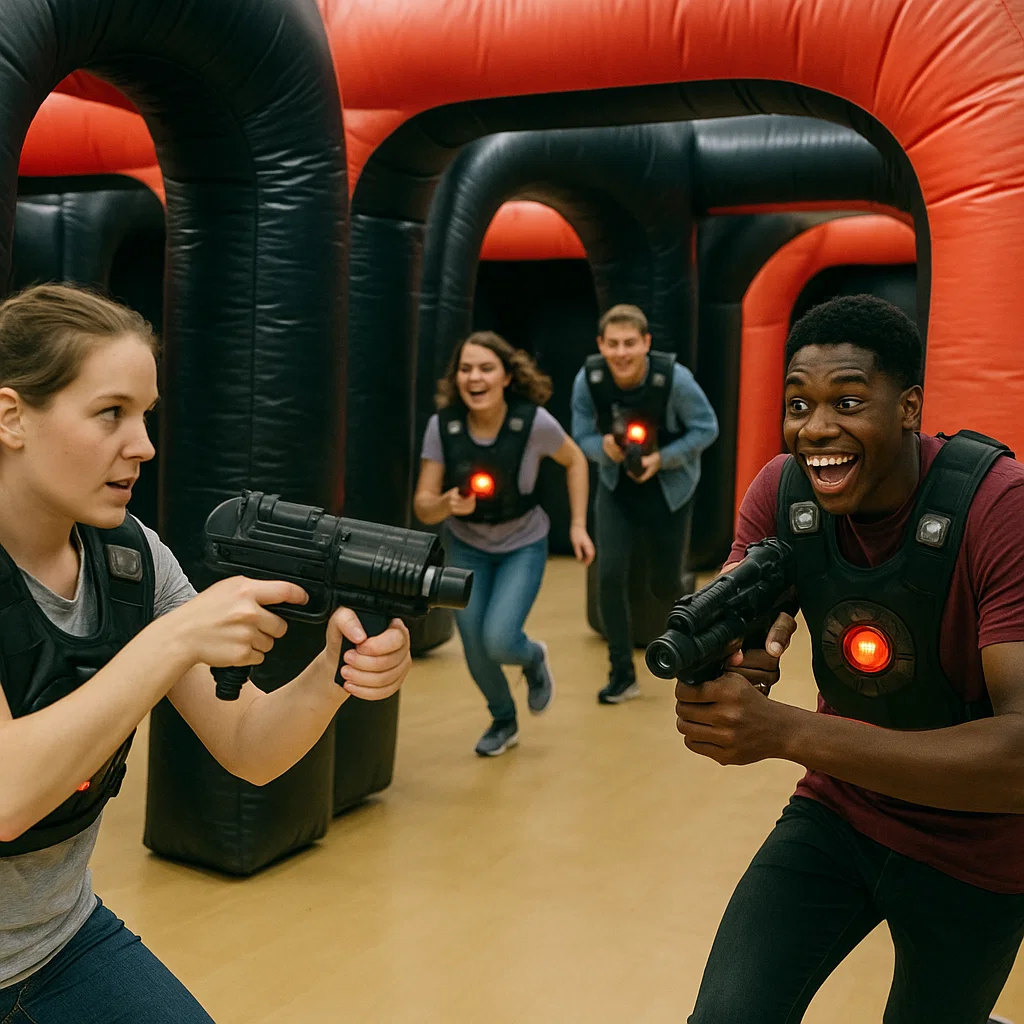 Laser tag rentals — tagger check before next whistle