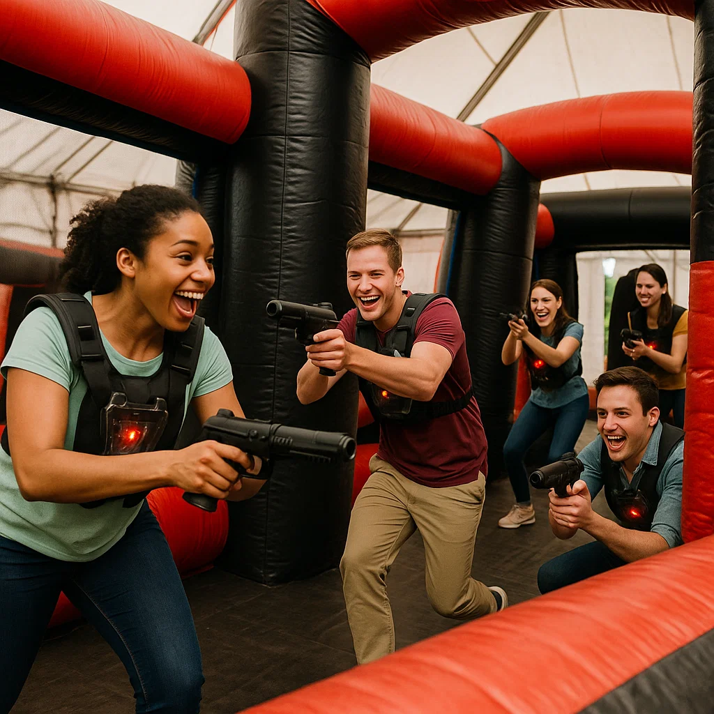 Laser tag rentals — quick cut back to safe zone