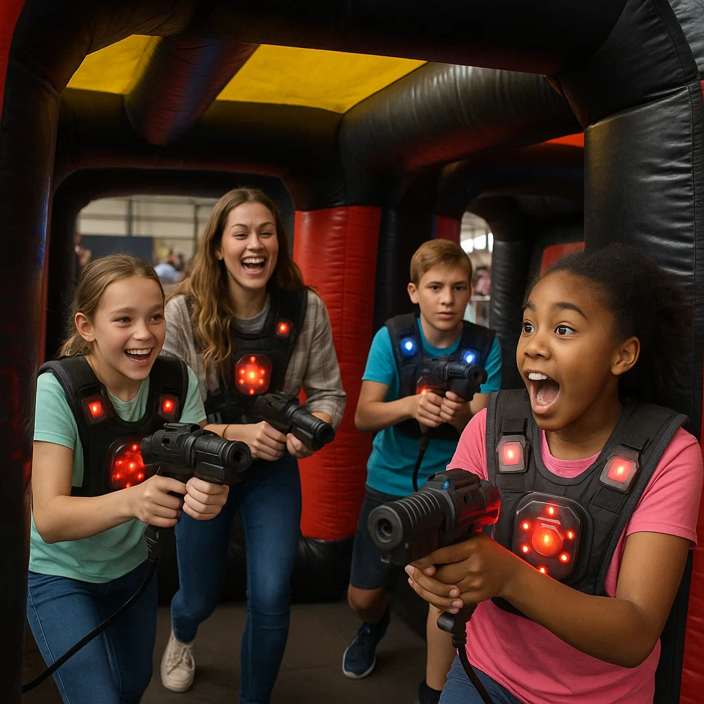 Laser tag rentals — secure the base with two tags