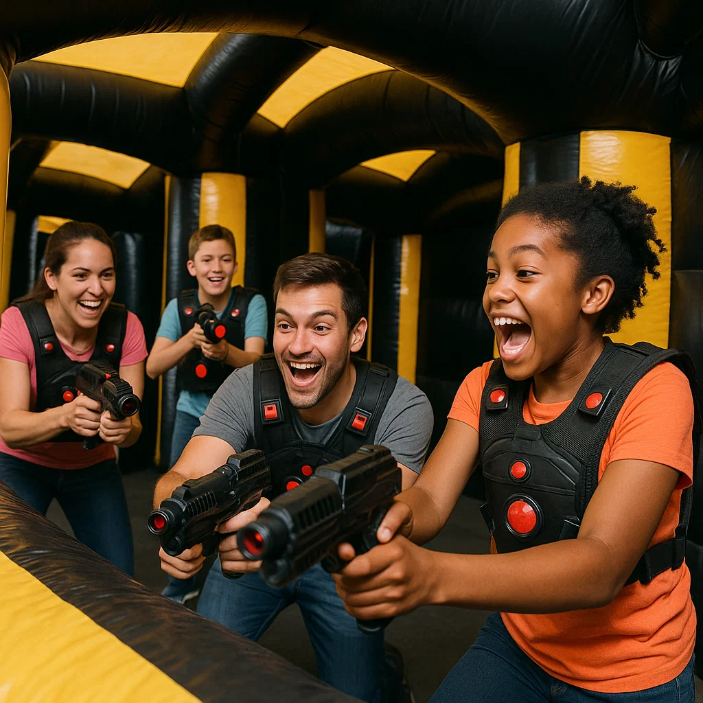 Laser tag rentals — sprint tunnel under archway