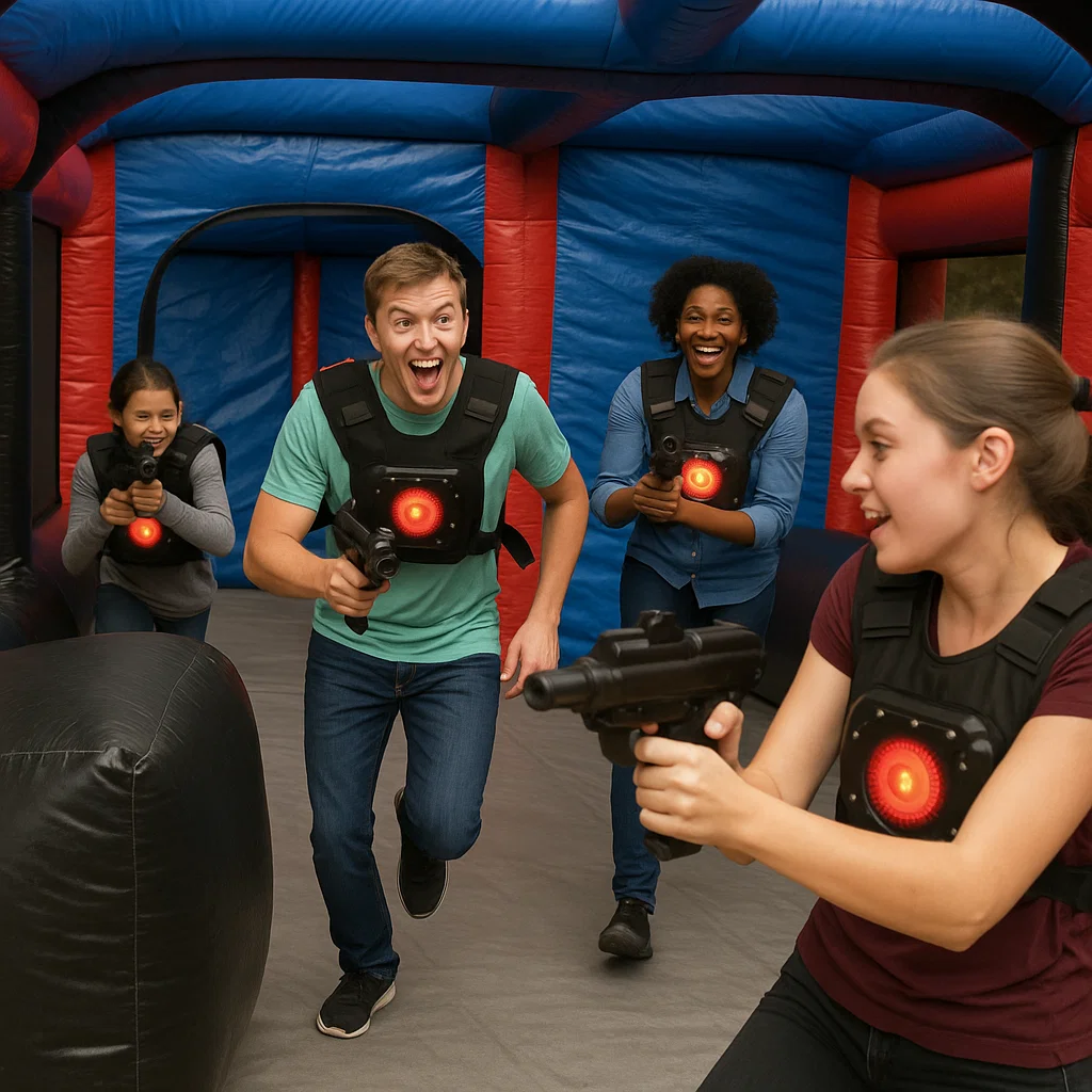 Laser tag rentals — friendly bow after final point