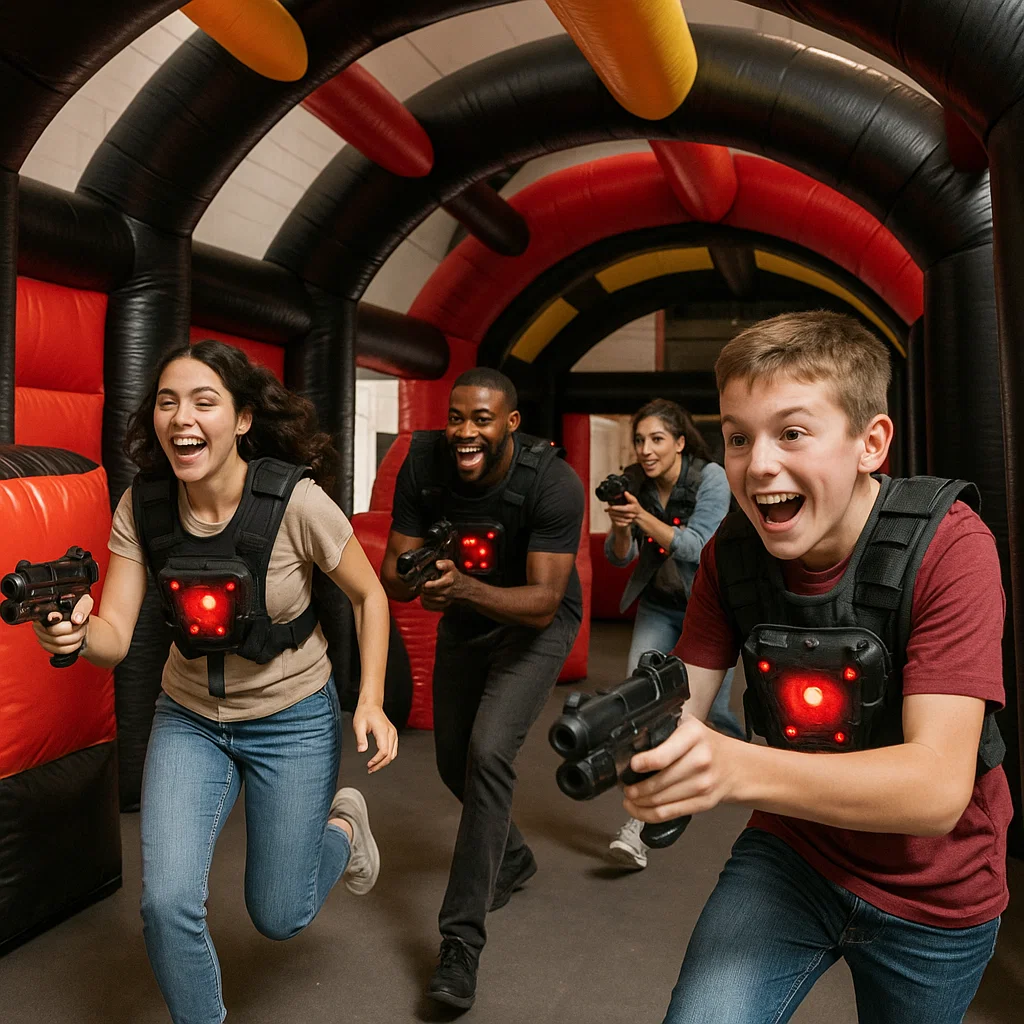 Laser tag rentals — reset cones for new objective