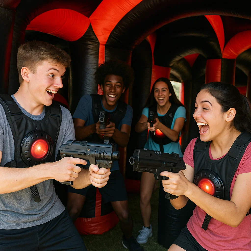 Laser tag rentals — coach counts remaining time aloud