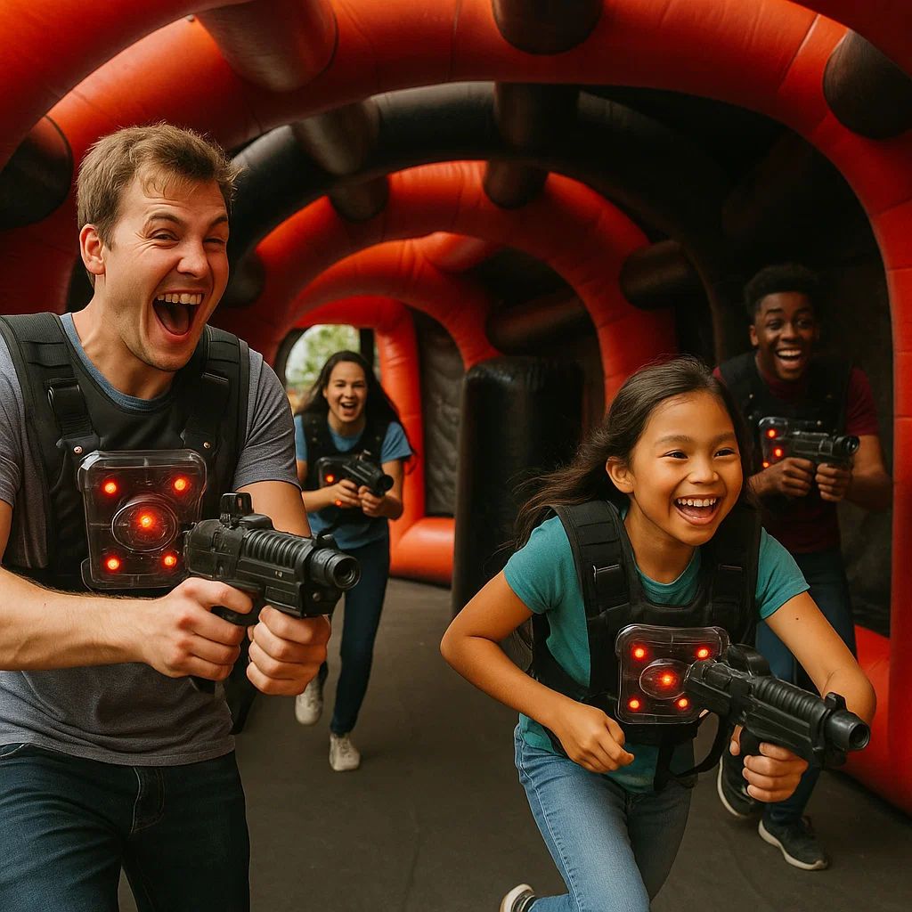 Laser tag rentals — coach signals next rotation call
