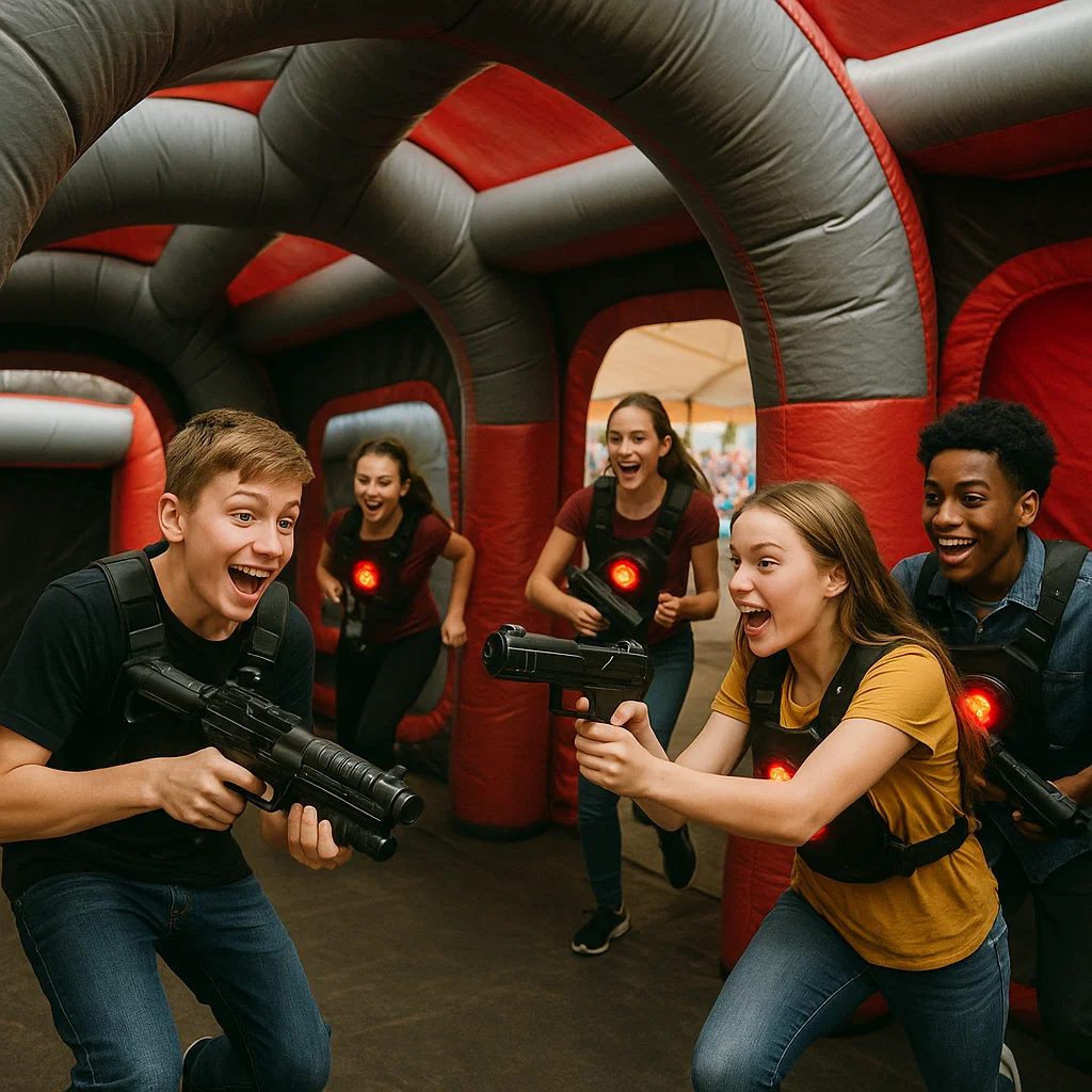 Laser tag rentals — night glow finale under lights