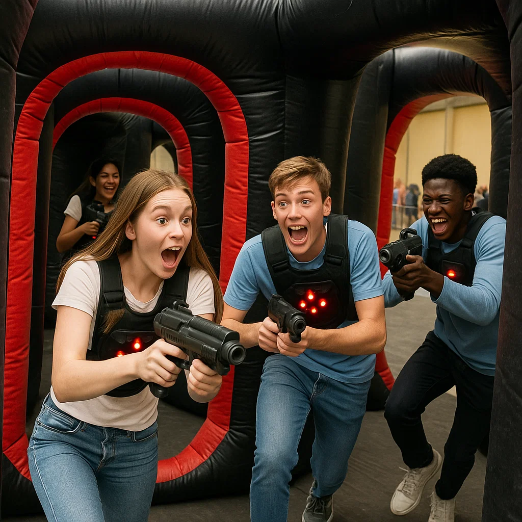 Laser tag rentals — quick zigzag to avoid a tag