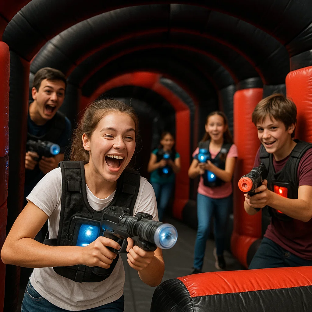 Laser tag rentals — gentle reminder to hydrate