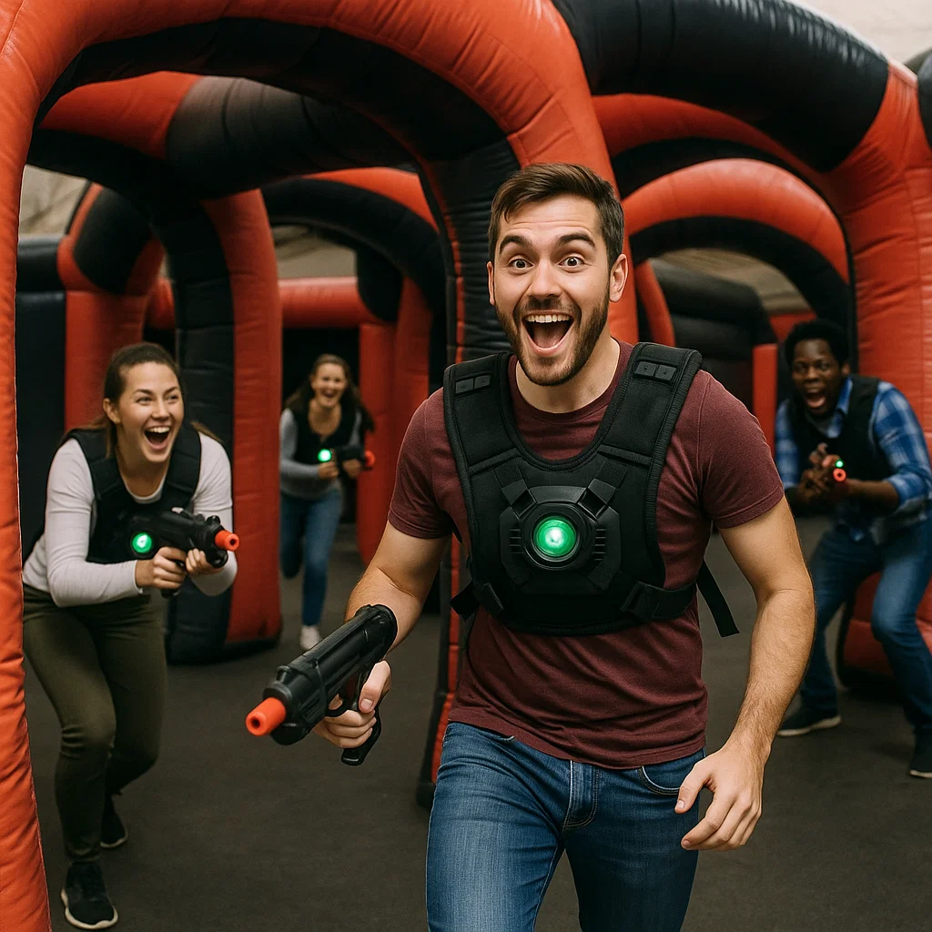 Laser tag rentals — cousins teaming up for fun