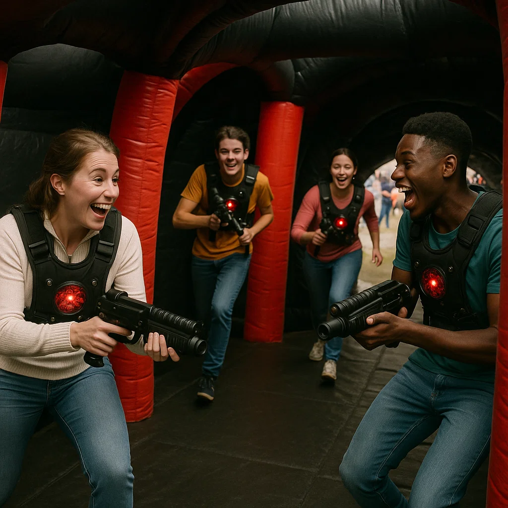 Laser tag rentals — first tag lands at mid-field