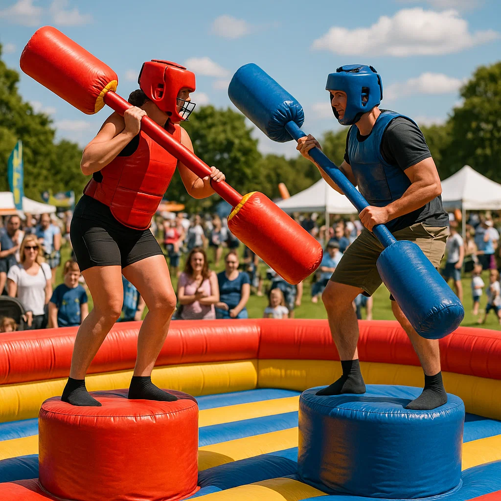 Inflatable gladiator jousting rental for corporate events and festivals