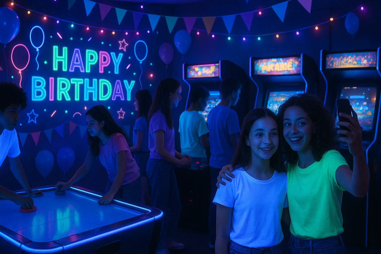 Teen glow and arcade birthday party rentals in Philadelphia with blacklight games from Party Pros East Coast