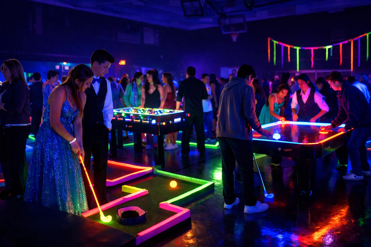 Glow party and neon sports rentals