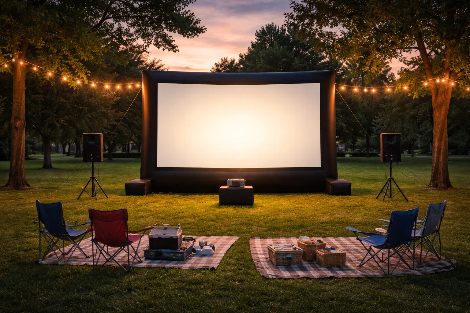 Inflatable movie screen rental for outdoor drive-in movie events near King of Prussia and Philadelphia PA