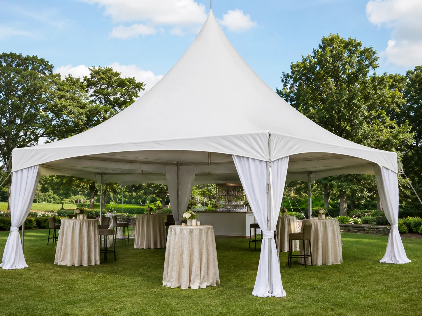 High peak tent rental for cocktail events in Philadelphia PA