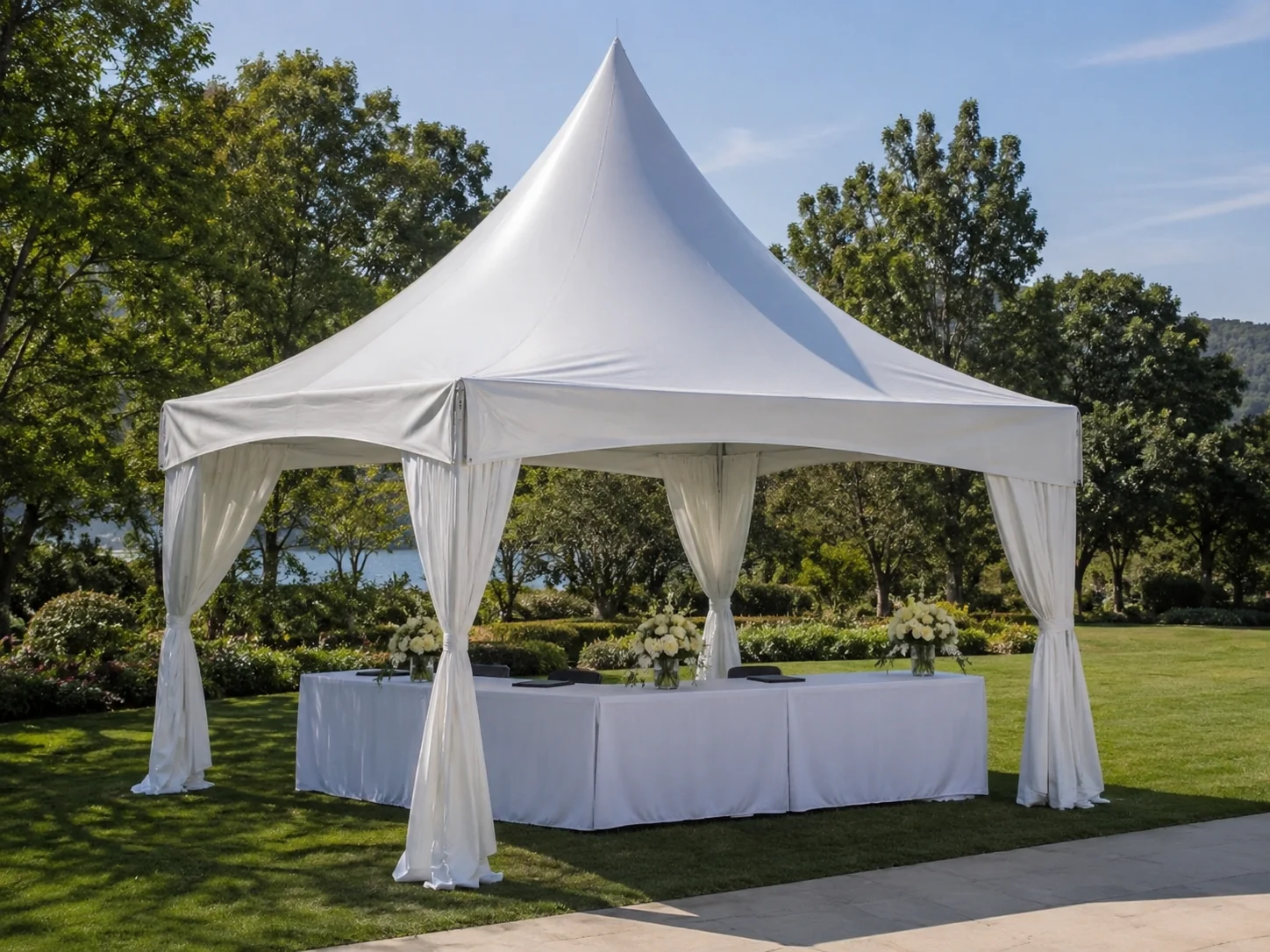 Pagoda tent rental for registration and vendor booths in Philadelphia PA