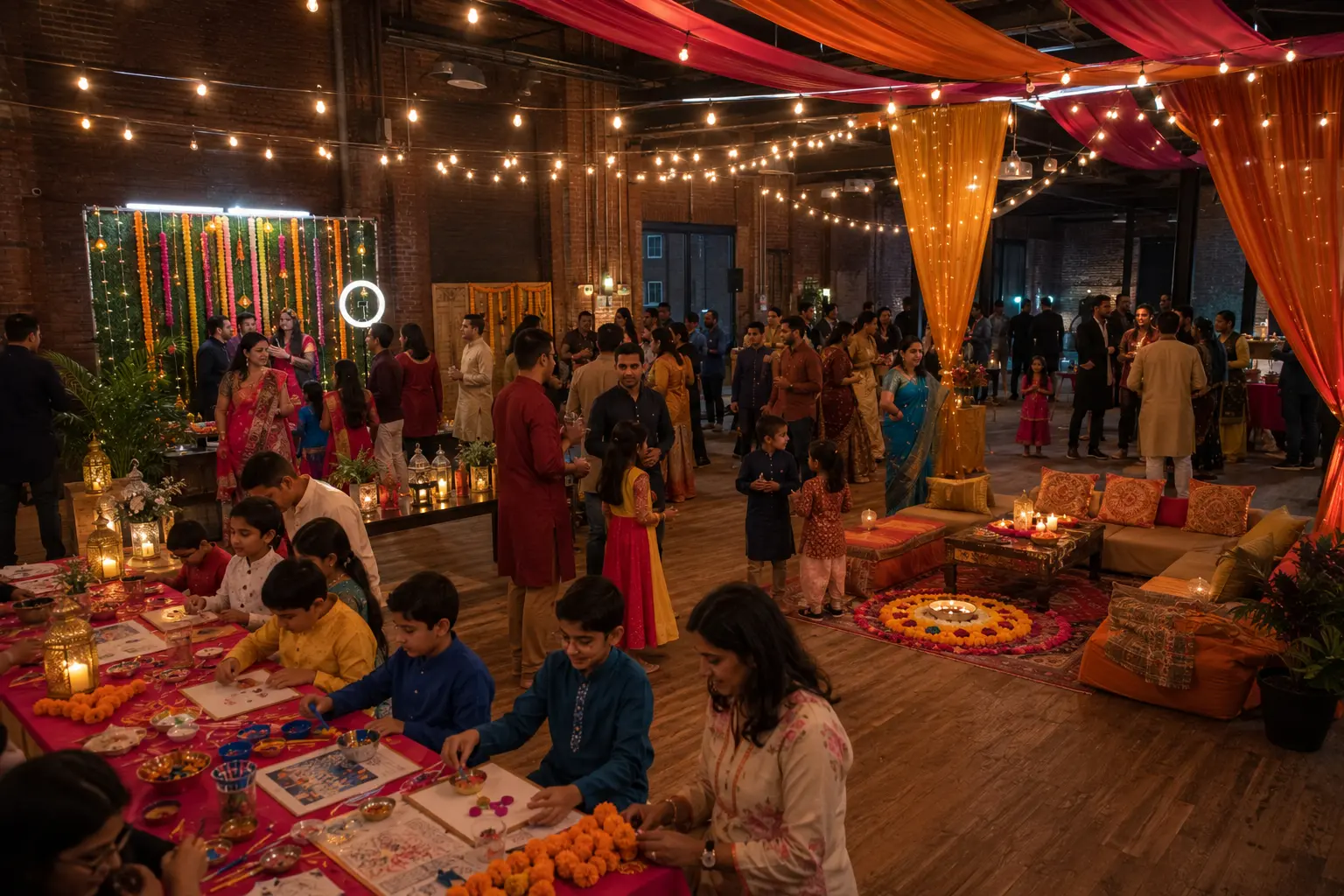Diwali party rentals in Philadelphia with photo booth and craft station