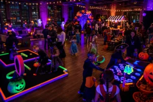 Halloween party rentals in Philadelphia with glow games and mini golf